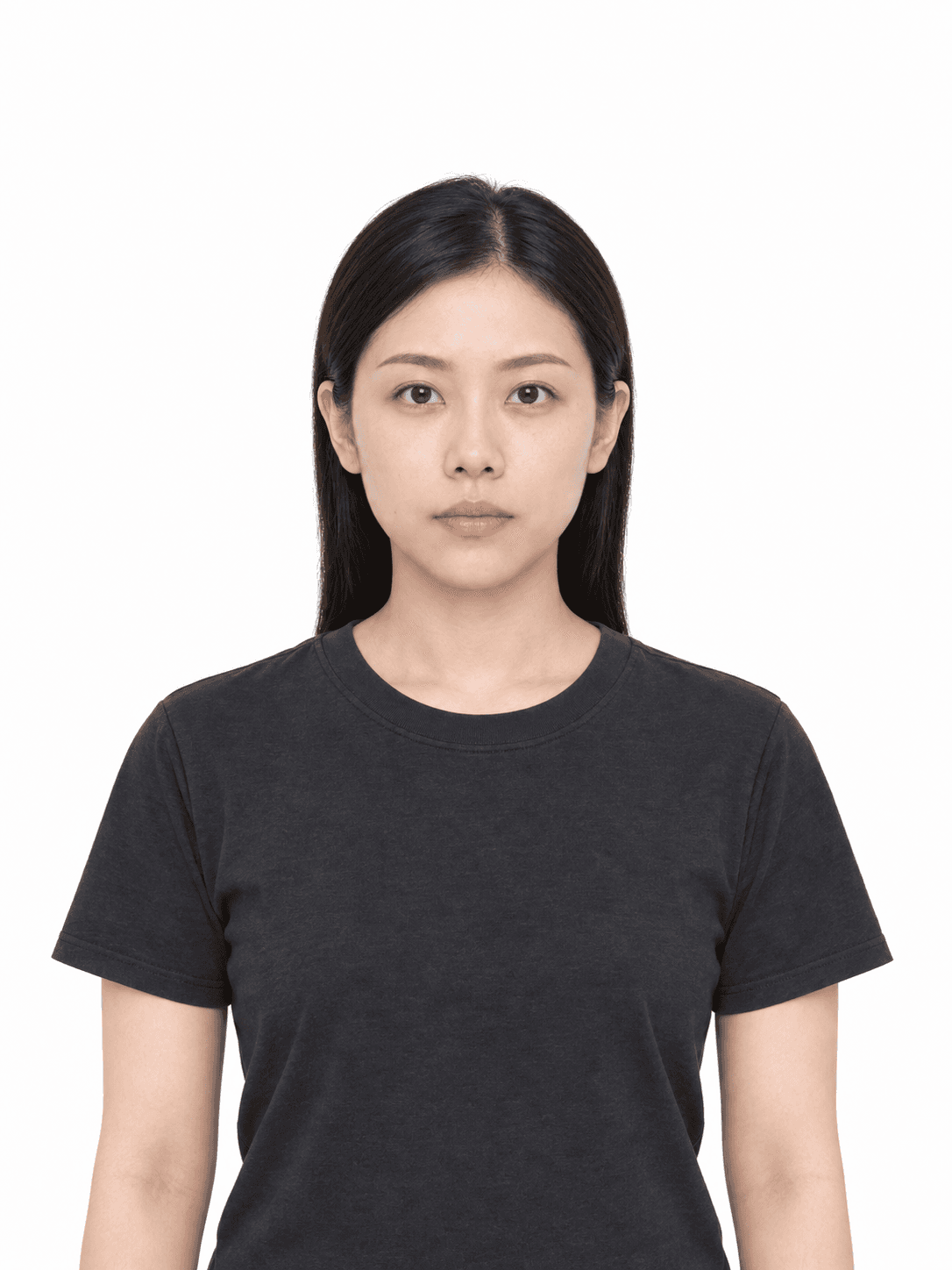 AI 人物比例示意，頭頂至下巴 34 mm；不可用於申辦證件